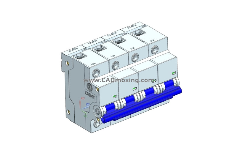NXB-125 4P塑料外壳式断路器三维模型