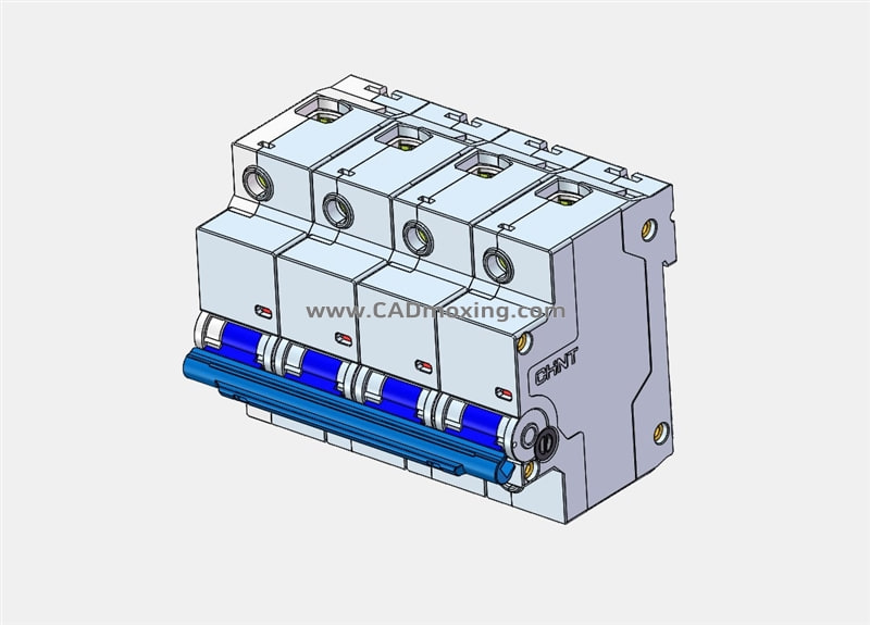CAD模型网NXBF-125 4P塑料外壳式断路器三维模型三维模型