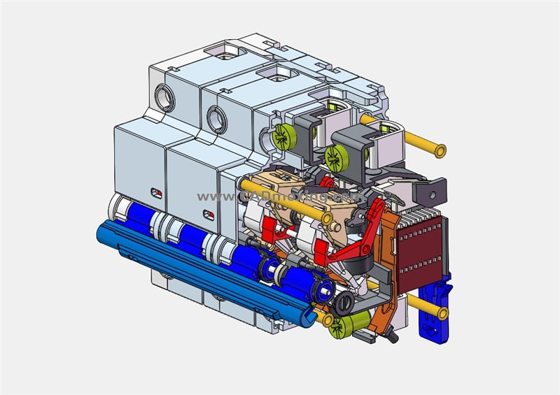 NXBF-125 4P塑料外壳式断路器三维模型