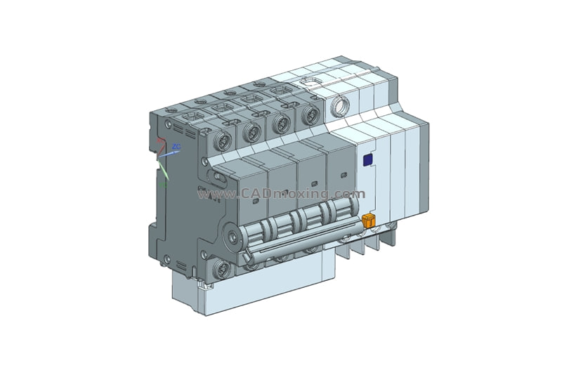 NXBFLE-32 4P剩余电流动作断路器三维模型免费下载