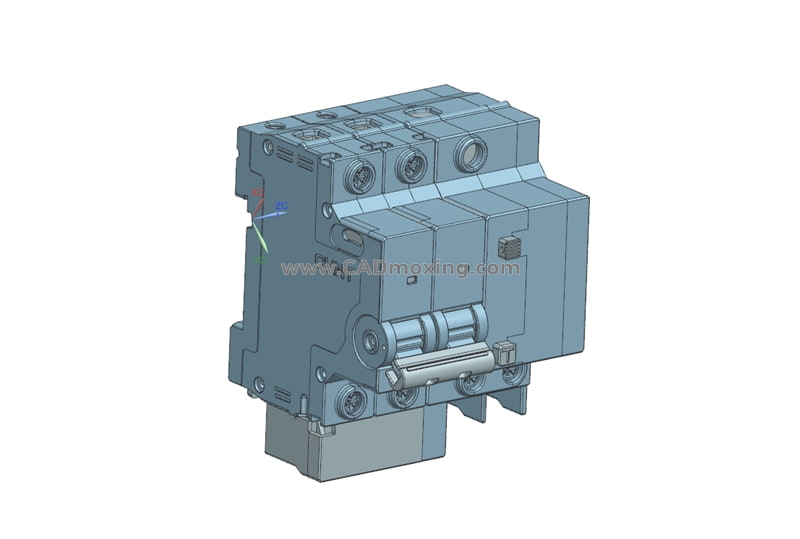 NXBFLE-63&2P剩余电流动作断路器空气开关三维模型免费下载