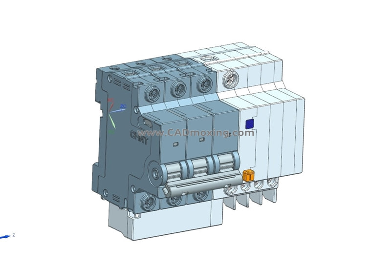 NXBLE-32&3P&N剩余电流动作断路器开关三维模型