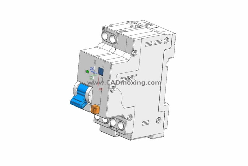 NXBLE-40&1P&N剩余电流动作断路器开关三维模型