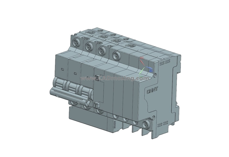 NXBLE-63E 3PN剩余电流动作断路器开关三维模型