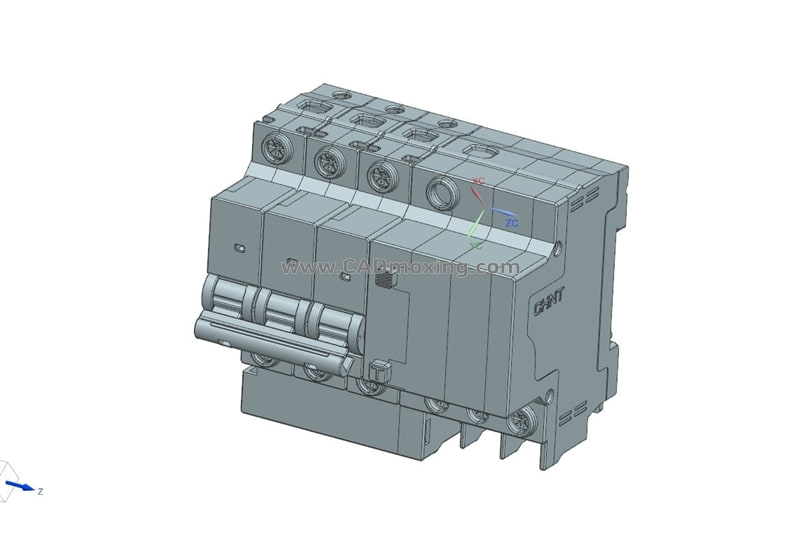 NXBLE-63E 3P剩余电流动作断路器开关三维模型