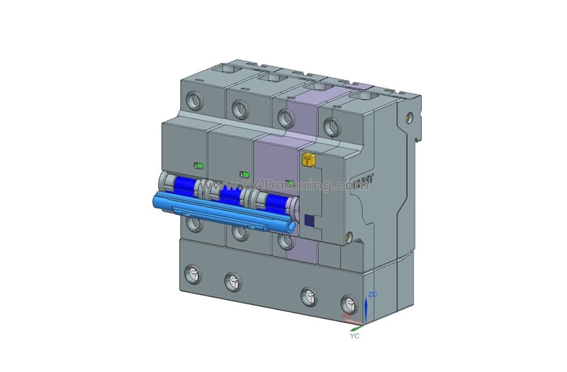 NXBLE-125 3P&N剩余电流动作断路器开关三维模型