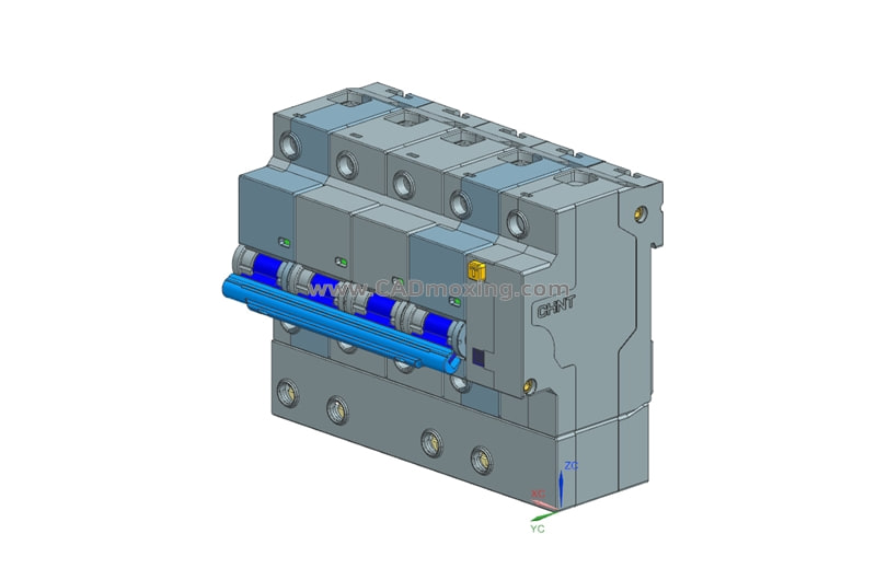 NXBLE-125 4P剩余电流动作断路器开关三维模型