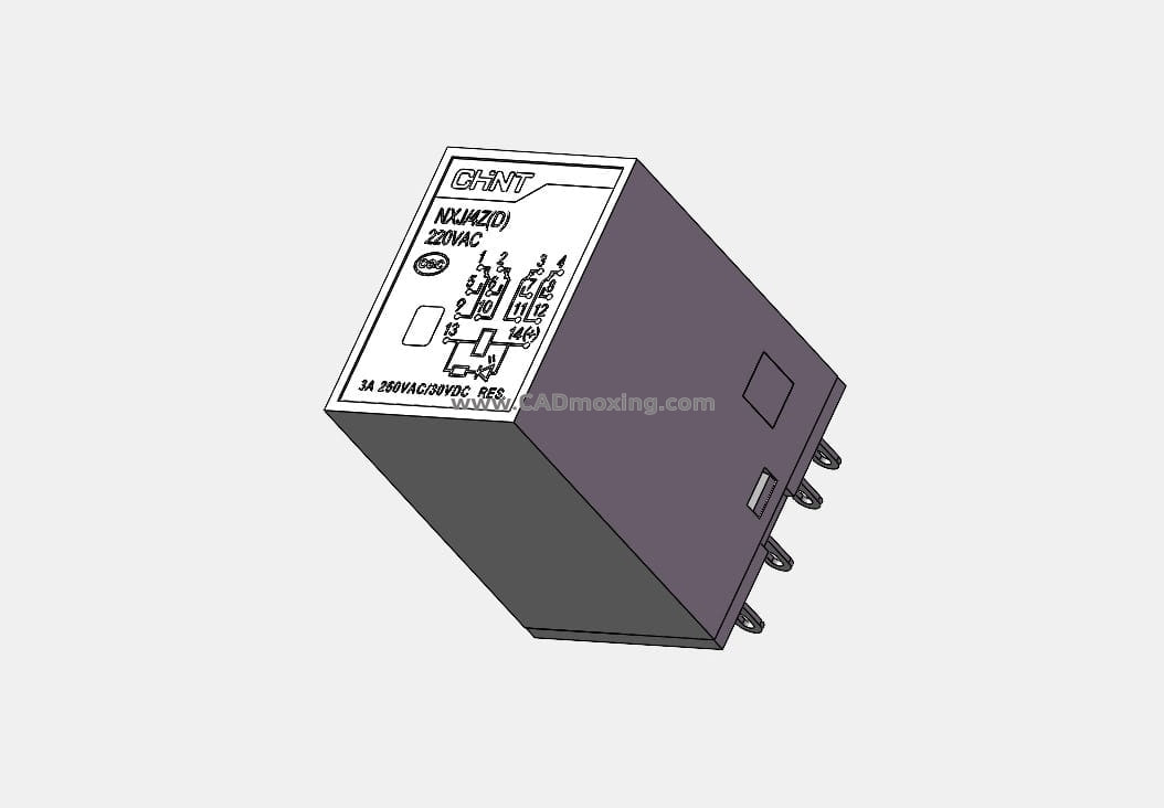 NXJ_4Z小型电磁继电器三维模型