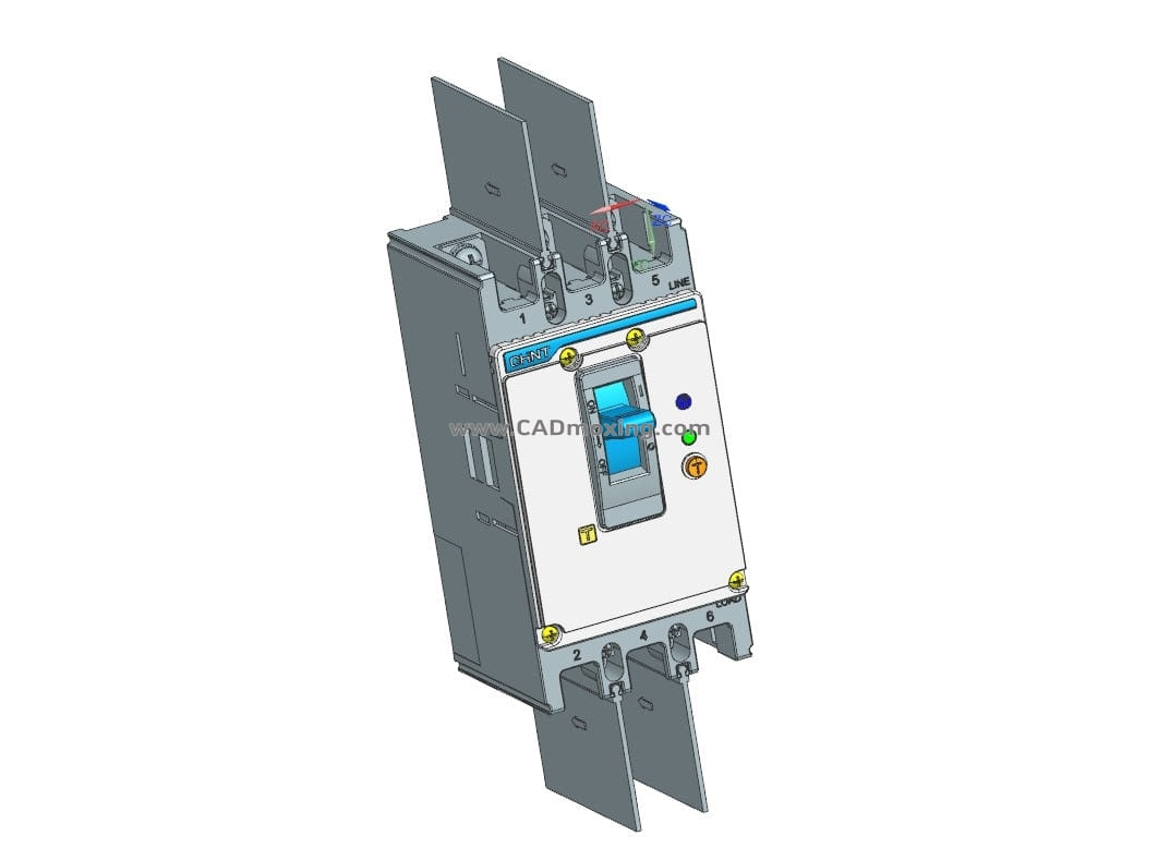 NXMLE-125H 3P剩余电流动作断路器开关三维模型