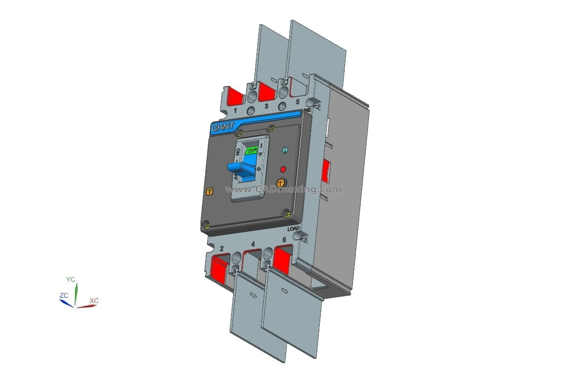 NXMLE-160H 3P剩余电流动作断路器三维模型