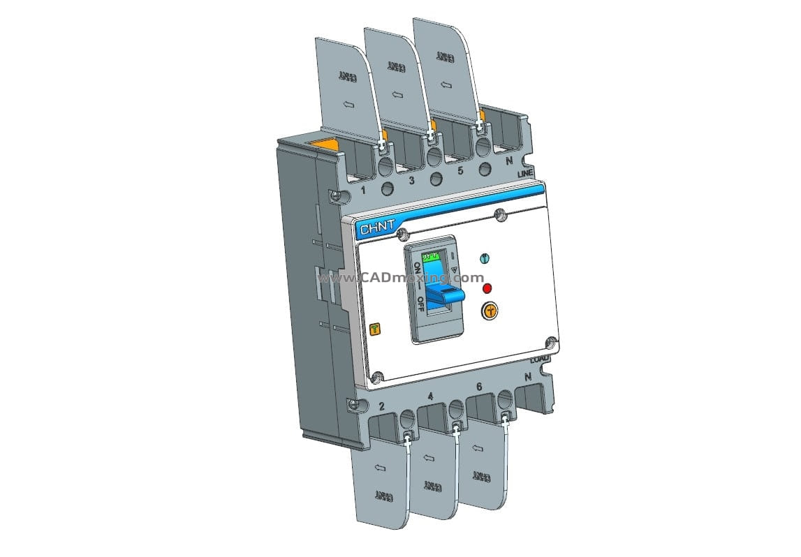 NXMLE-160S 4P剩余电流动作断路器三维模型