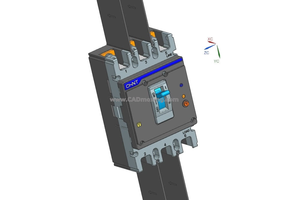 NXMLE-250S 3P剩余电流动作断路器三维模型