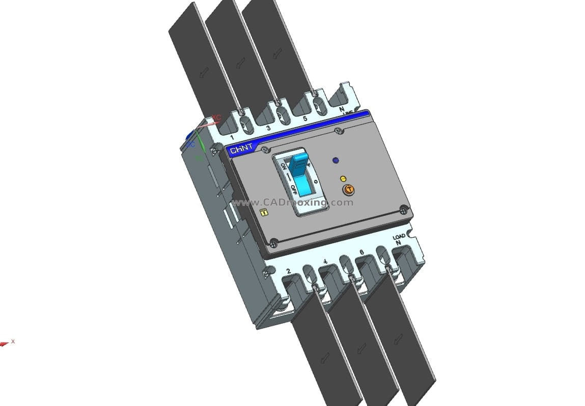 NXMLE-250S 4P剩余电流动作断路器三维模型