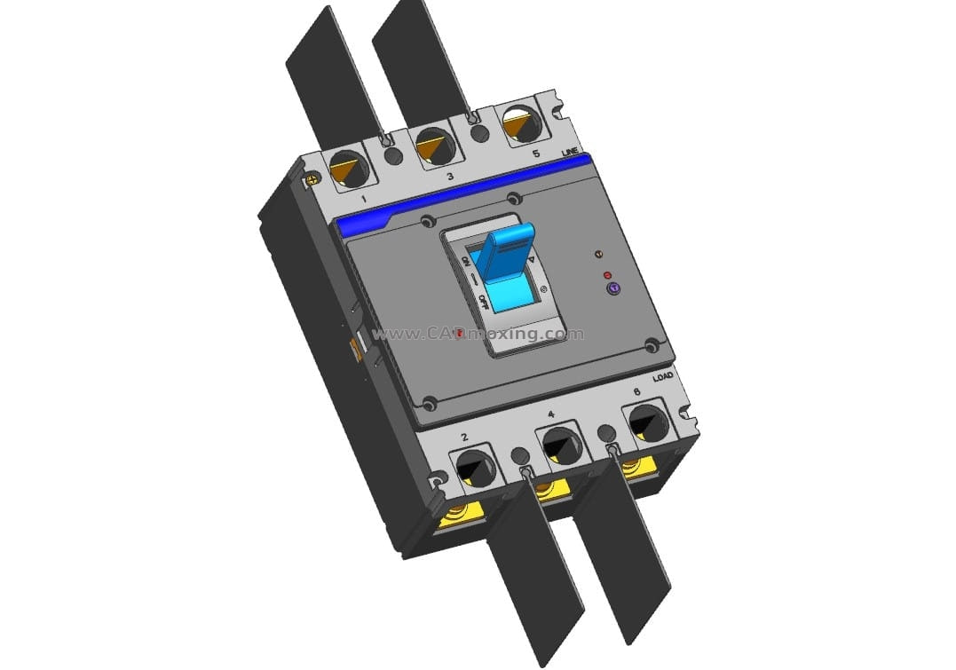 NXMLE-800 3P剩余电流动作断路器三维模型