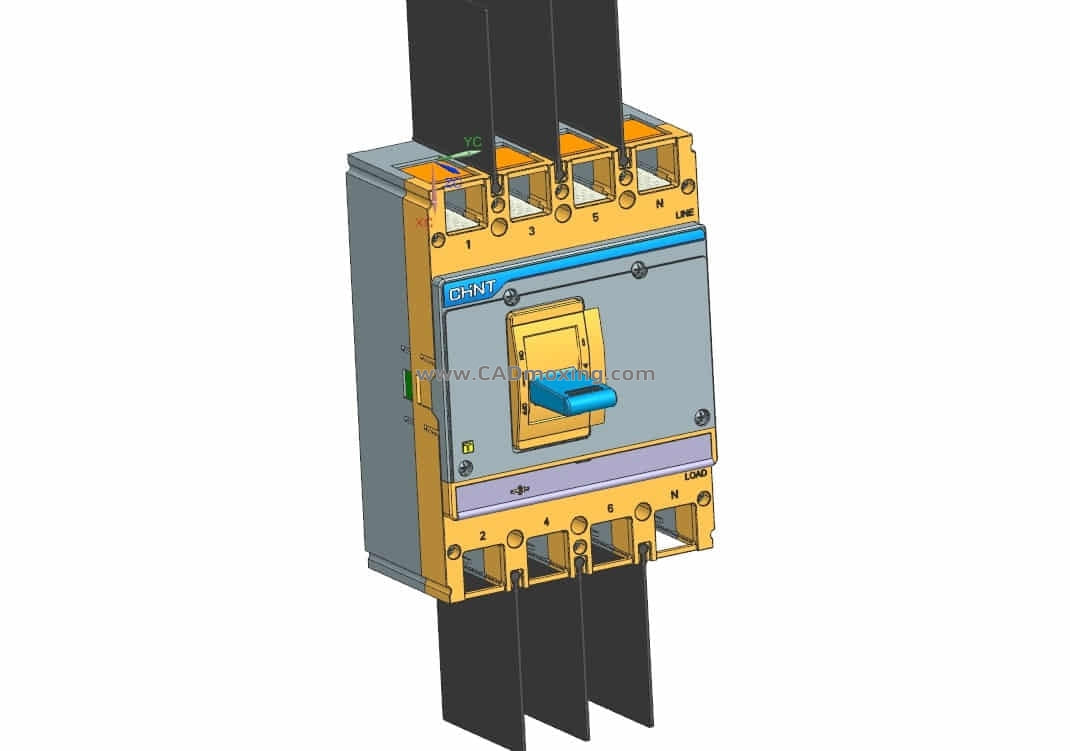 NXMS-400(630) 4P塑料外壳式断路器三维模型