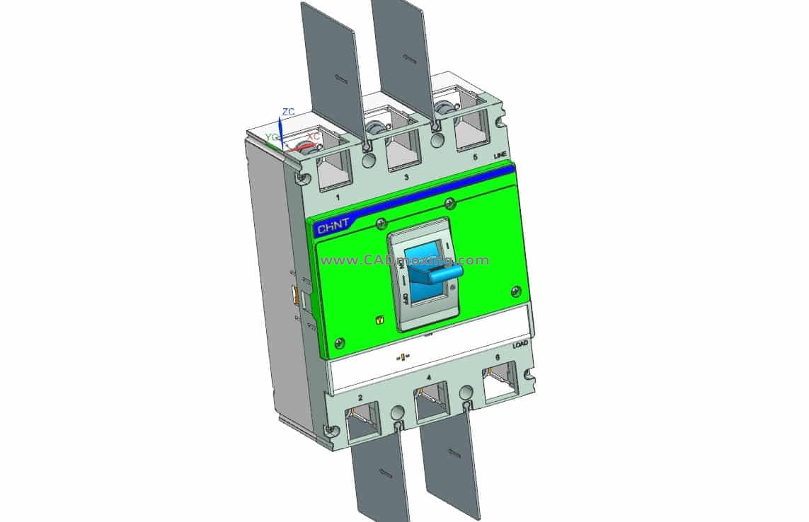 NXMS-1000 3P塑料外壳式断路器三维模型