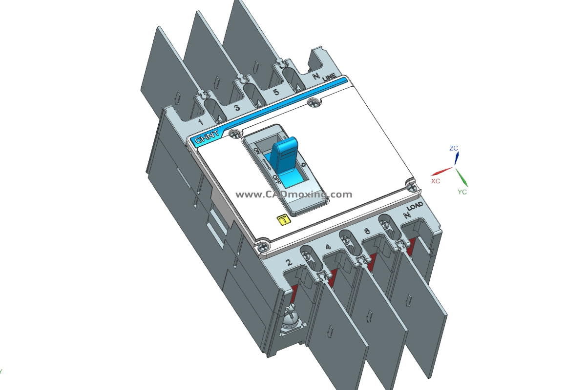 NXM-63S 4P塑料外壳式断路器三维模型