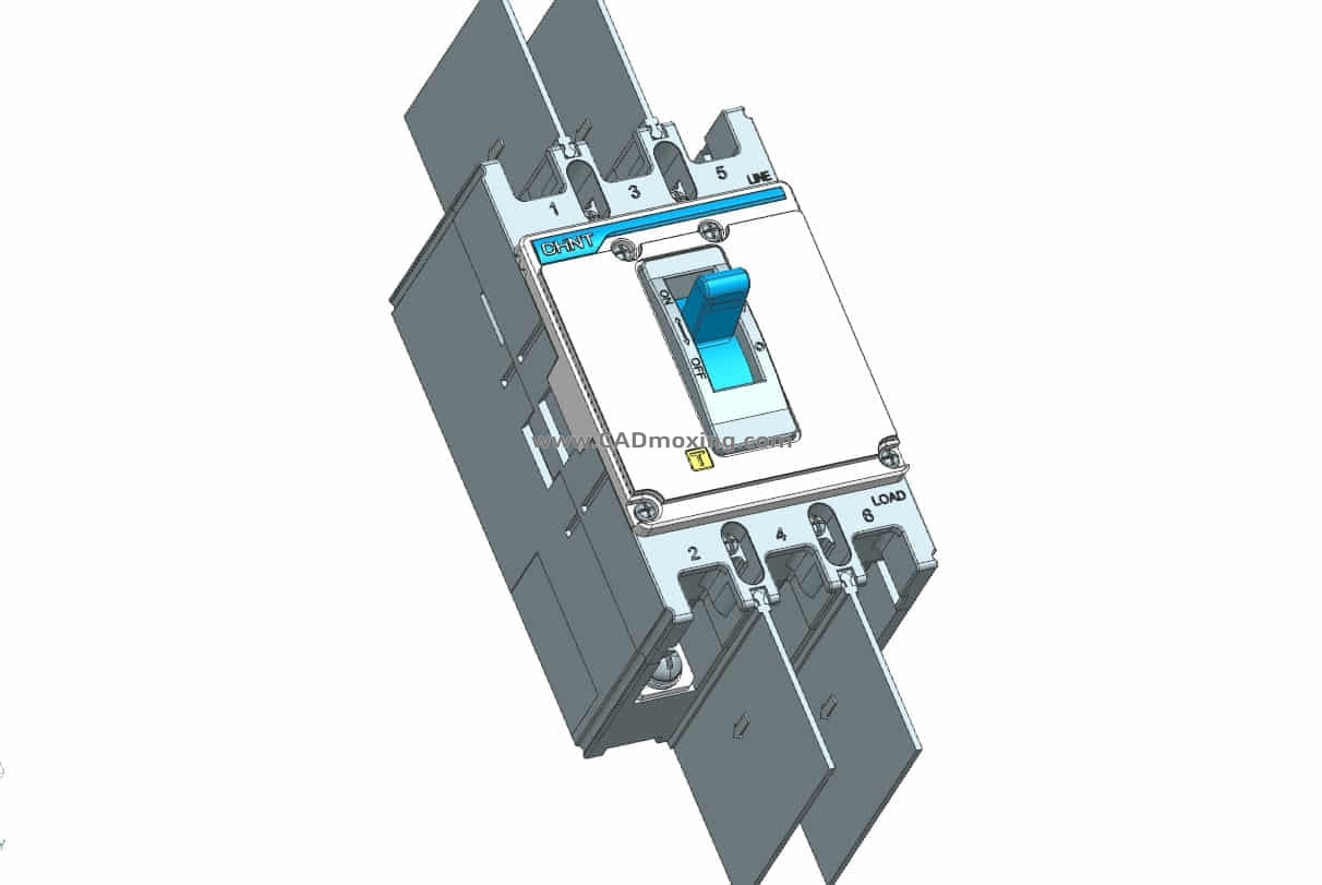 NXM-125H 3P塑料外壳式断路器三维模型