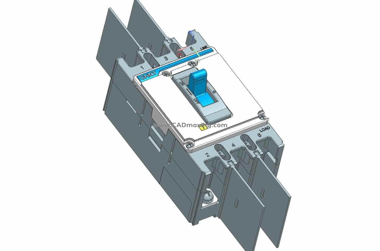 NXM-125S 3P塑料外壳式断路器三维模型