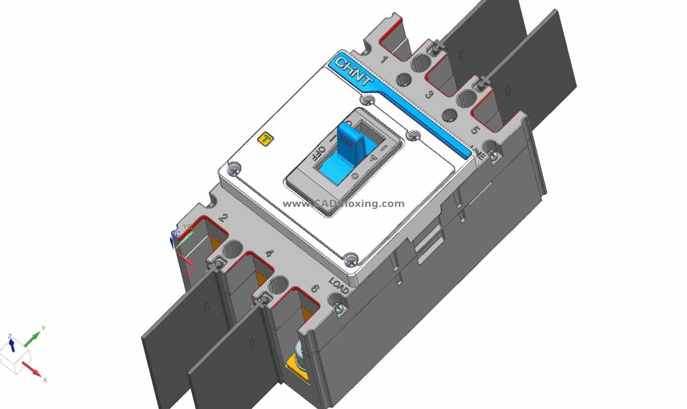 NXM-160H 3P塑料外壳式断路器三维模型