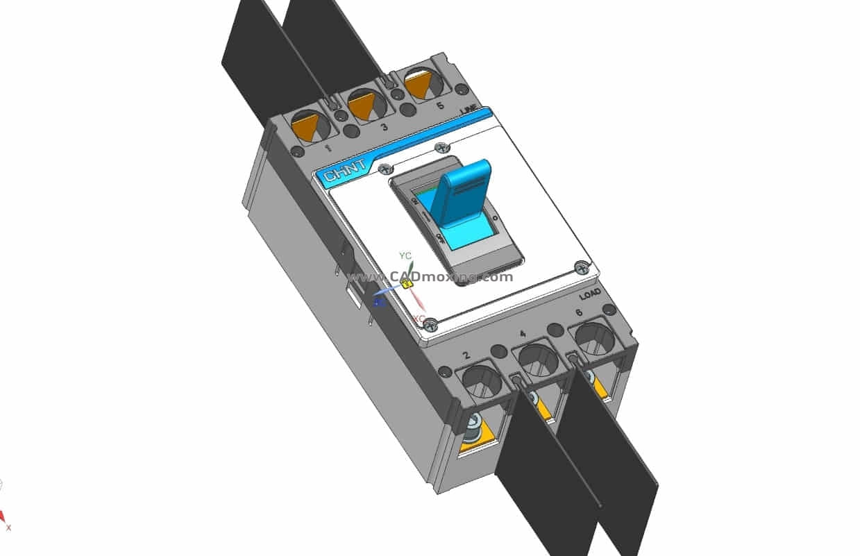 NXM-630(400) 3P塑料外壳式断路器三维模型