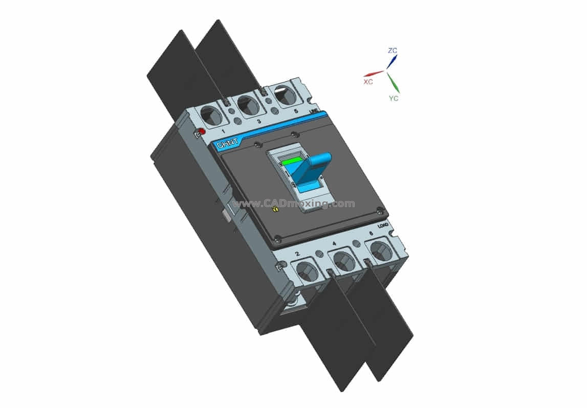 NXM-800 3P塑料外壳式断路器三维模型