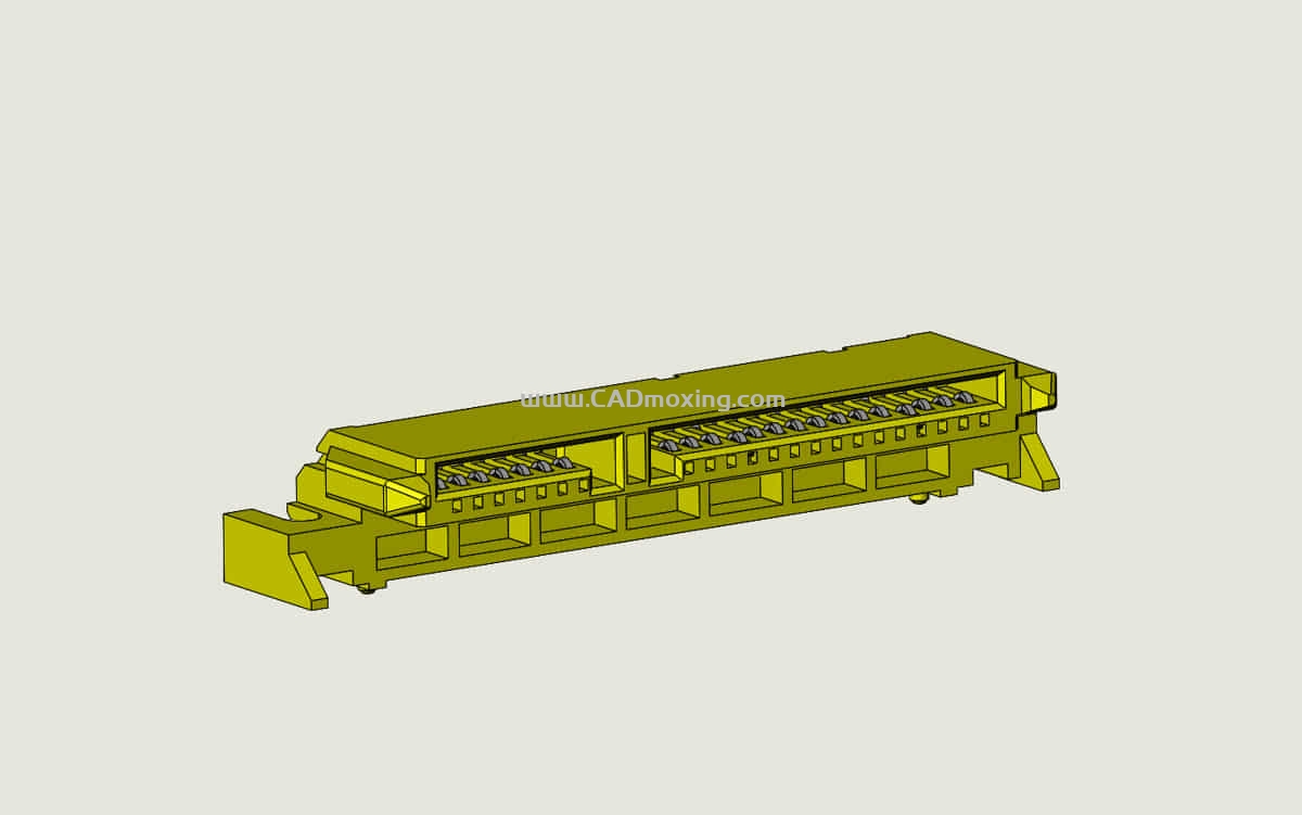 CAD模型网硬盘SATA 接口公插槽 LD2122V-S04三维模型