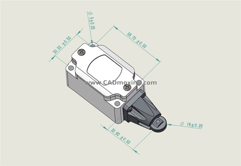 YBLX-WL_D2行程限位开关三维模型