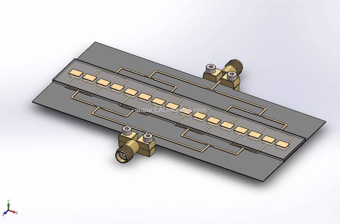 CAD模型网16个元件5G线性相控阵雷达天线三维模型