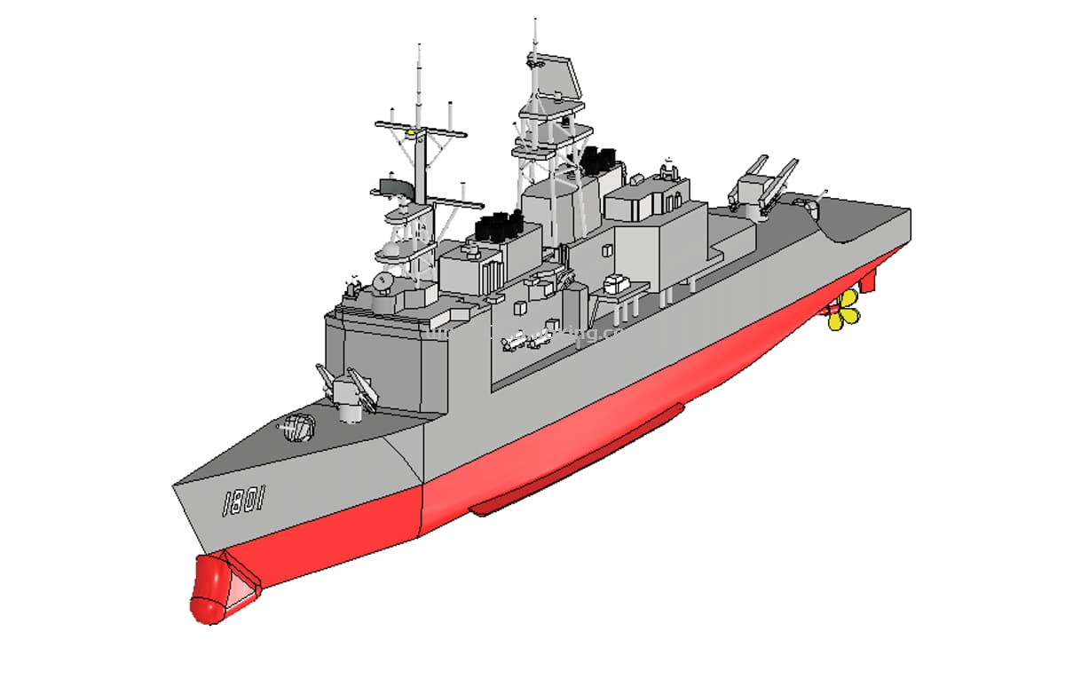 CAD模型网海军基龙级导弹驱逐舰舰船模型三维模型