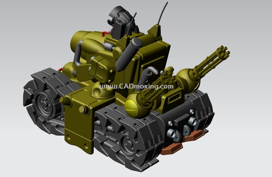 CAD模型网3D打印卡通玩具战车坦克三维模型