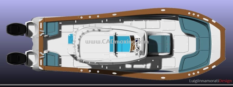 CAD模型网私人双体8.5米游艇船舶三维模型