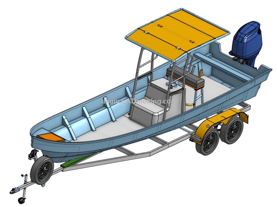 八米渔船快艇+渔船拖车