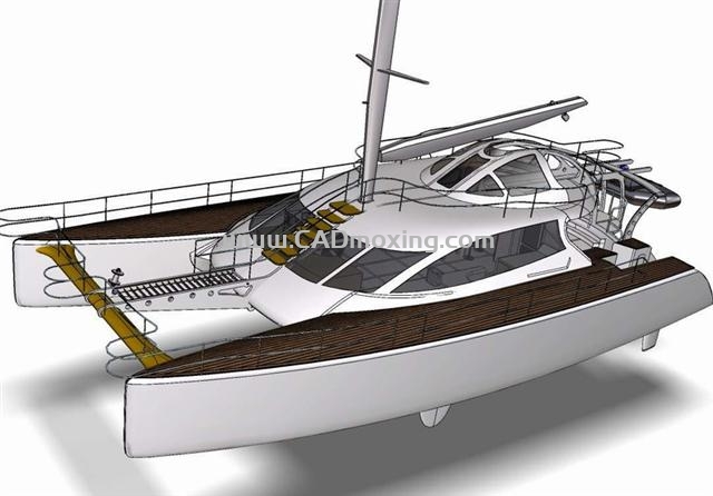 CAD模型网20米巡航双体船游艇三维模型