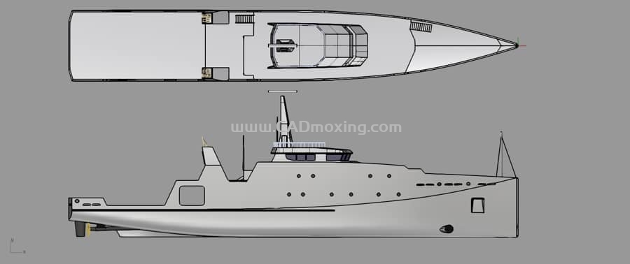 CAD模型网66米近海巡逻船军舰三维模型