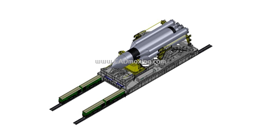 CAD模型网俄罗斯联盟号火箭移动折叠臂架发射台三维模型