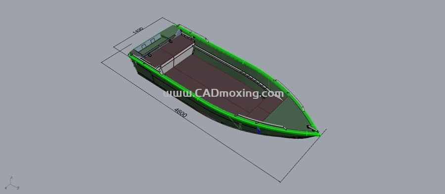 CAD模型网4.8米*1.5米多用途高速冲锋艇/船三维模型