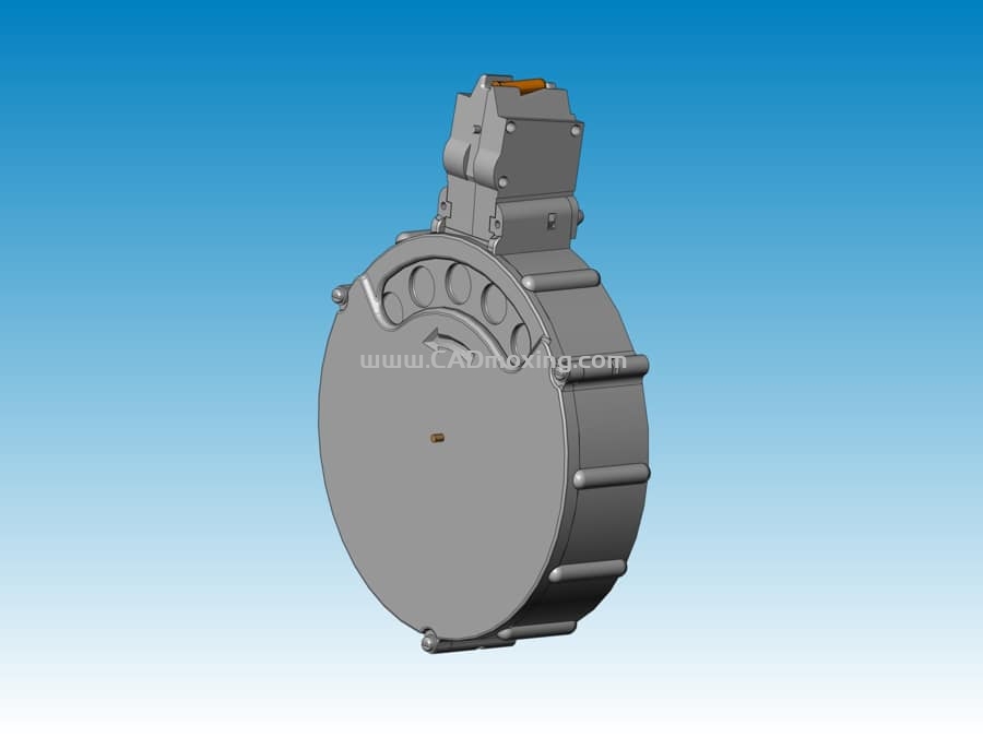 CAD模型网卡宾枪鼓形大容量弹匣三维模型
