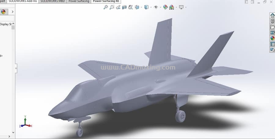 SolidWorks建模+设计树美国空军F-35隐身战斗机