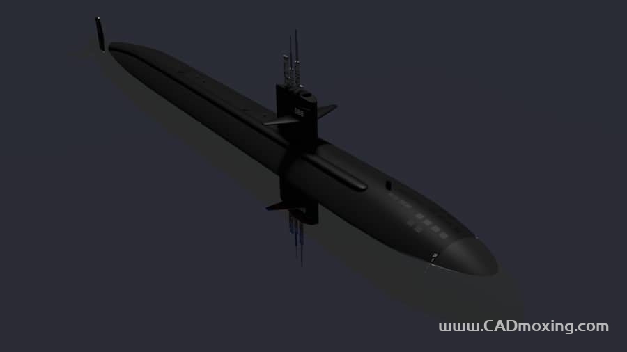 CAD模型网美国海军USS洛杉矶号SSN-688核潜艇三维模型