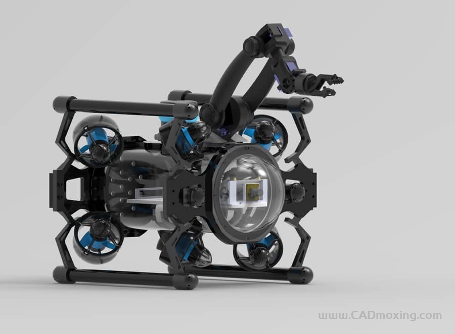 CAD模型网水下潜航器工作机械臂三维模型