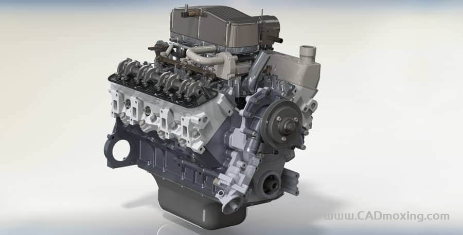 CAD模型网Rover V8 汽车发动机三维模型