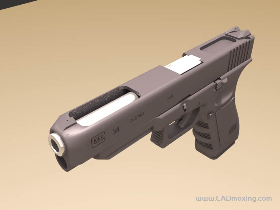 CAD模型网格洛克G34手枪3D打印模型三维模型
