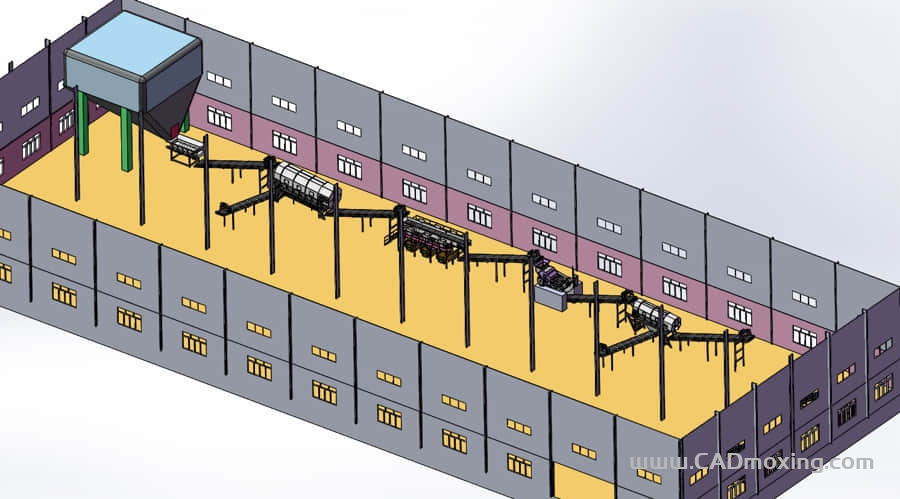 建筑垃圾花炮垃圾分类处理生产线设备模型