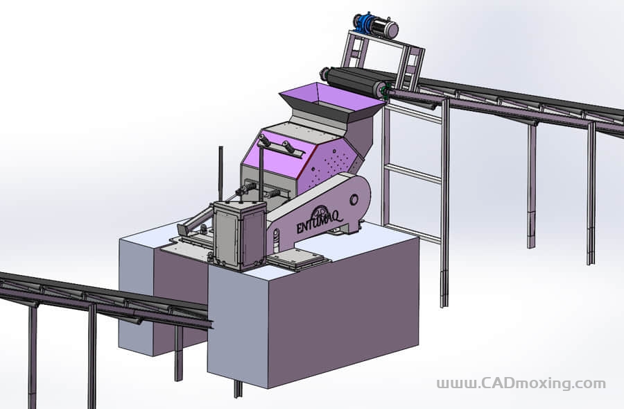 CAD模型网建筑垃圾花炮垃圾分类处理生产线设备模型三维模型