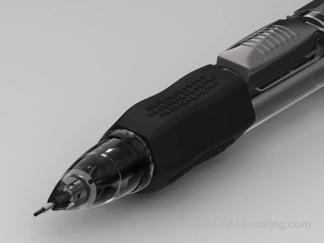 CAD模型网0.3mm自动按钮铅笔设计模型（无结构）三维模型
