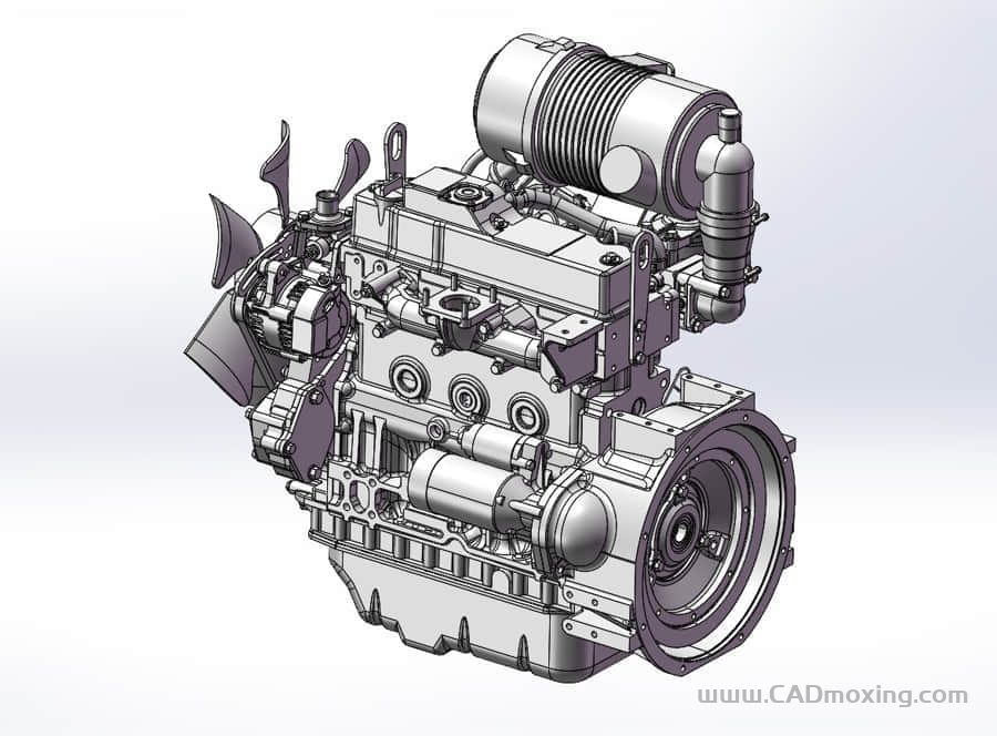 CAD模型网4TNV88大功率柴油发动机三维模型