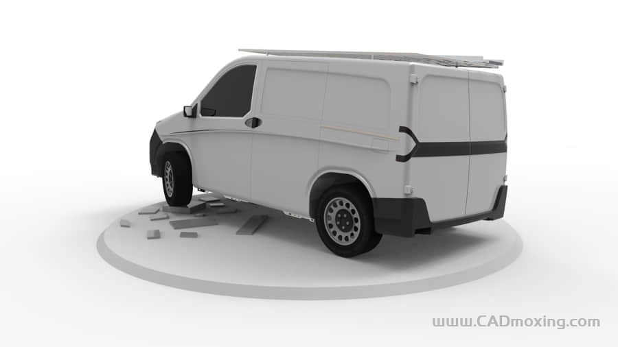 CAD模型网厢式面包车三维模型