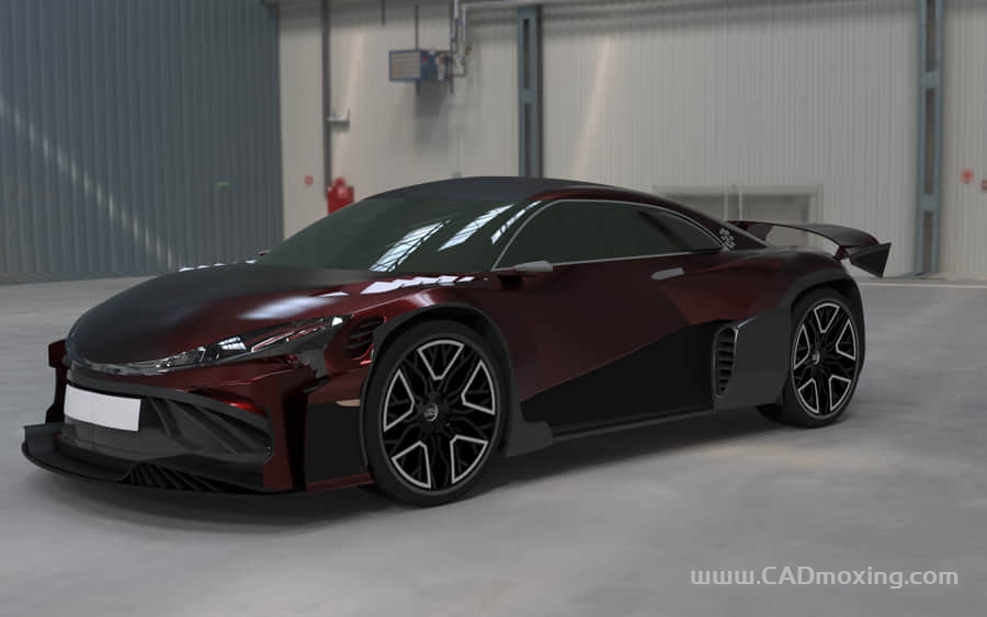 电动超跑汽车外观设计方案模型