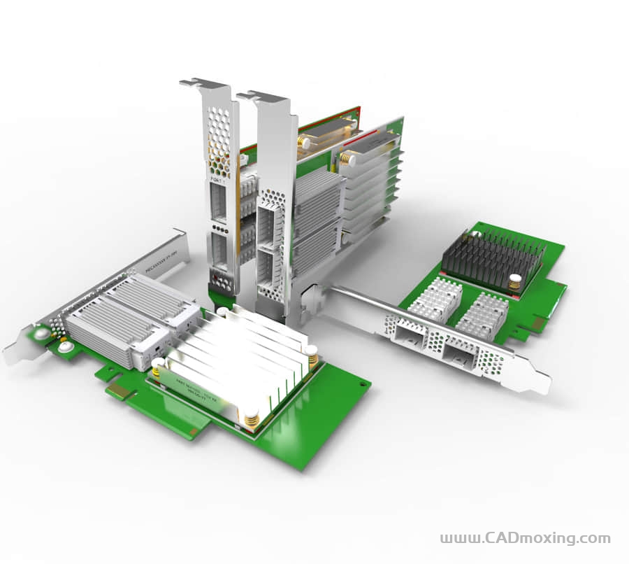 CAD模型网薄型PCIe适配器卡三维模型
